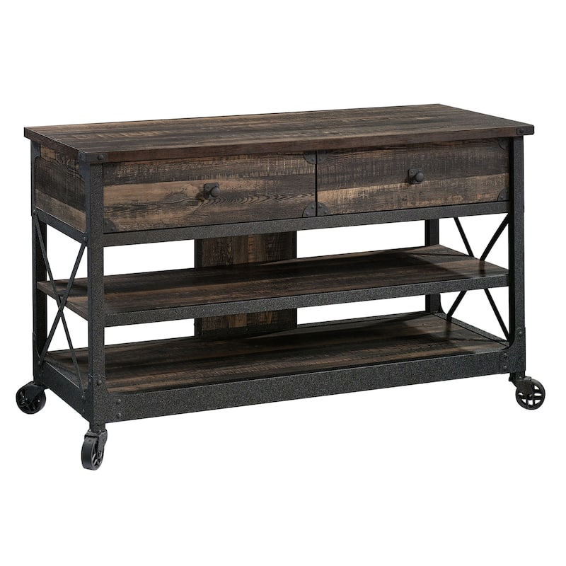 Wood TV Stand for TVs up to 52" with Smooth-Gliding Drawers, Brown - 49.13" W x 21.26" D x 28.74" H