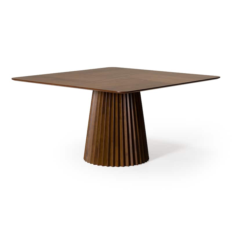 Modrest Platte Mid-Century Modern Walnut Square Dining Table