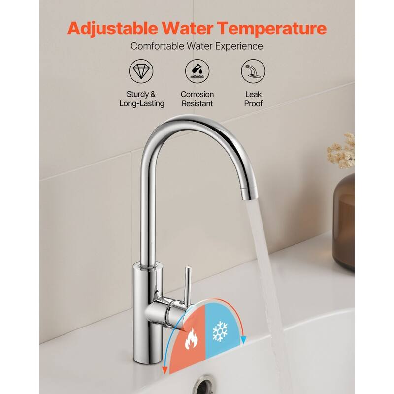 Silver Stainless Steel Bathroom Sink Faucet with Infrared Sensor and Temperature Control - 4.1 x 2.0 x 15.6 in