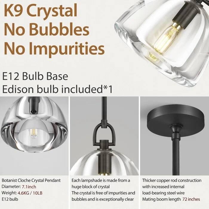 Crystal Hemisphere Pendant Light