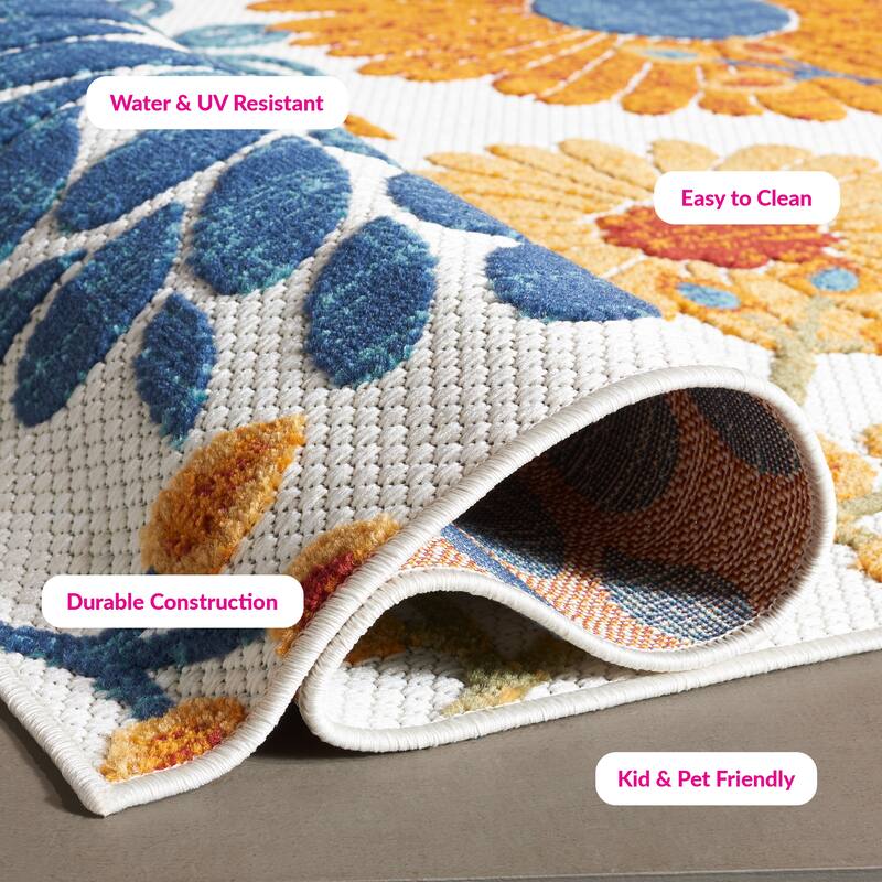 SAFAVIEH Cabana Lilah Indoor/ Outdoor Waterproof Patio Floral Rug