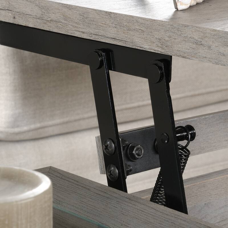 Wood Lift-Top Coffee Table with Hidden Storage, Brown - 42.56" L x 19.02" W x 18.98" H