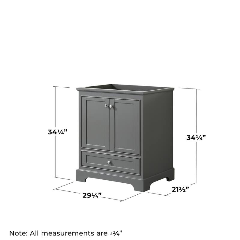 Wyndham Collection Deborah 29-1/4" Free Standing Single Wood Vanity