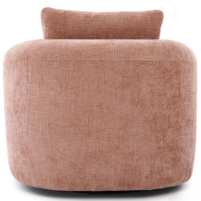 Plush 360° Swivel Barrel Accent Chair with Deep Cushioning by Harper&Bright Designs