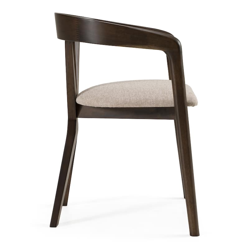 Modrest Weiss Mid-Century Modern Light Grey Fabric & Wenge Dining Chair