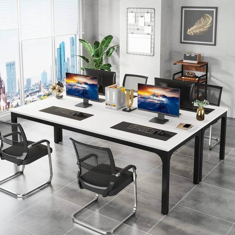 78.7" Extra Long 2-Person Computer Desk, Double Workstation for Home Office