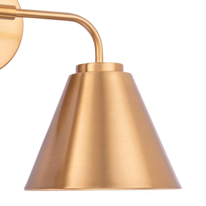 Modern Loft Lantern 2-Light Gold Vanity Light - 16"L x 7"W x 10.5"H