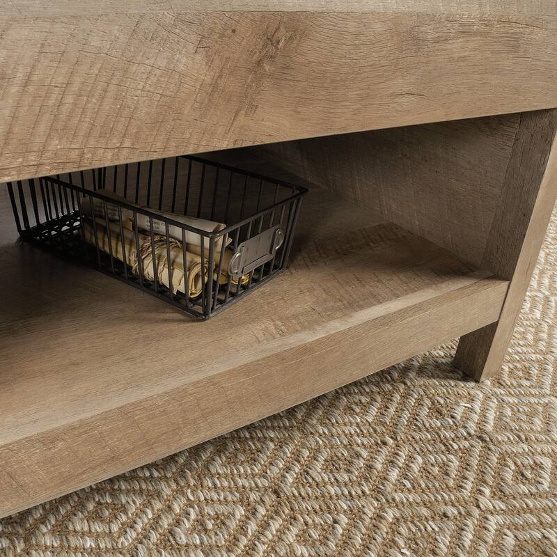 Wood Lift-Top Coffee Table with Hidden Storage and Divided Selves, Brown - 46.18" L x 23.62" W x 18.90" H