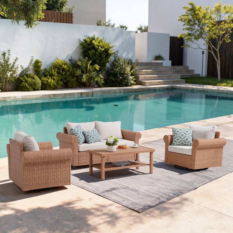 Outdoor Four-Piece Set Patio Lounge and Conversation Set
