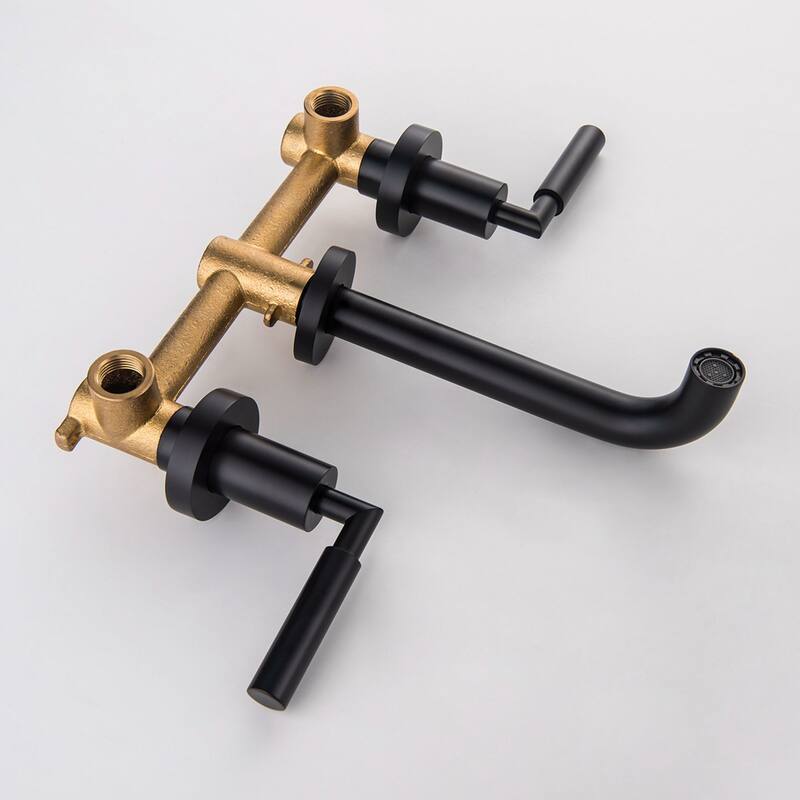 Double Handle Into the Wall Bathroom Faucet