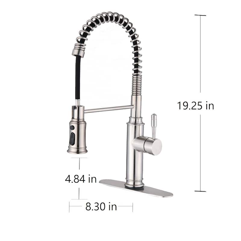 Touch Kitchen Faucet with Pull Down Sprayer, Brushed Nickel - Total Height : 19.25 Inches