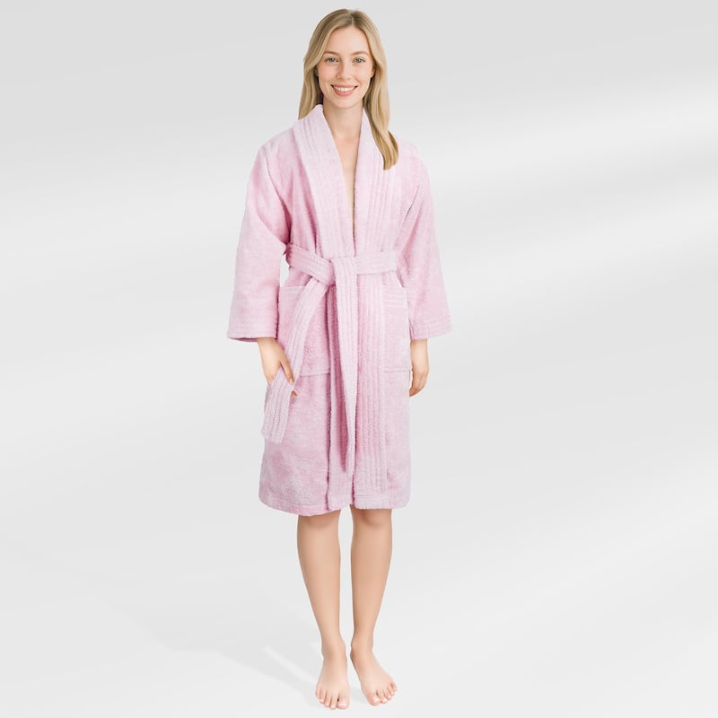 American Soft Linen Women's 100% Cotton Terry Bathrobe - Soft, Absorbent, Quick Dry Turkish Robes for Women