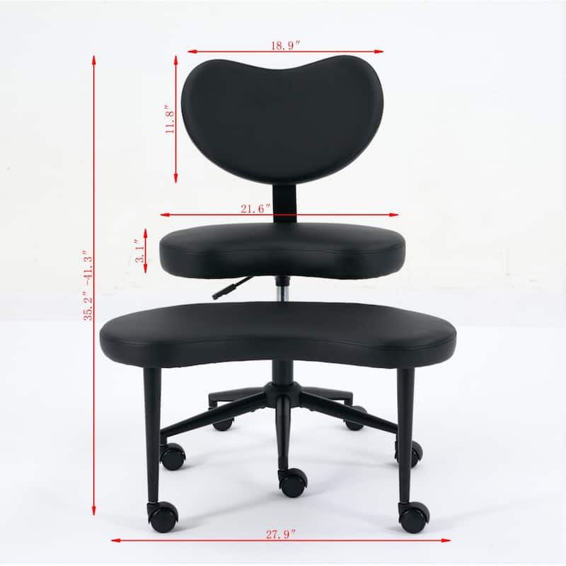 Roomfitters Meditation Chair Plus, Cross-Legged Desk Chair with Wheels and Adjustable Stool, Criss Cross Office Chair
