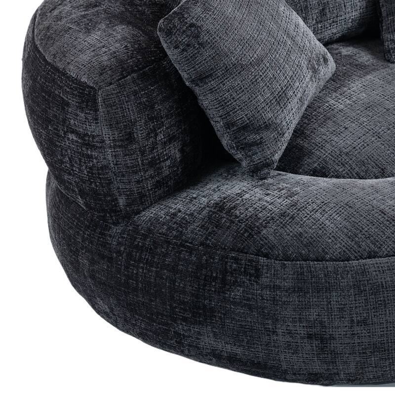 Chenille Lazy Sofa with Pillows