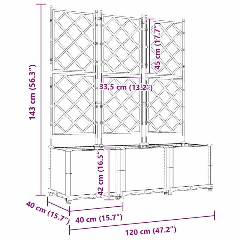 vidaXL Garden Planter with Trellis