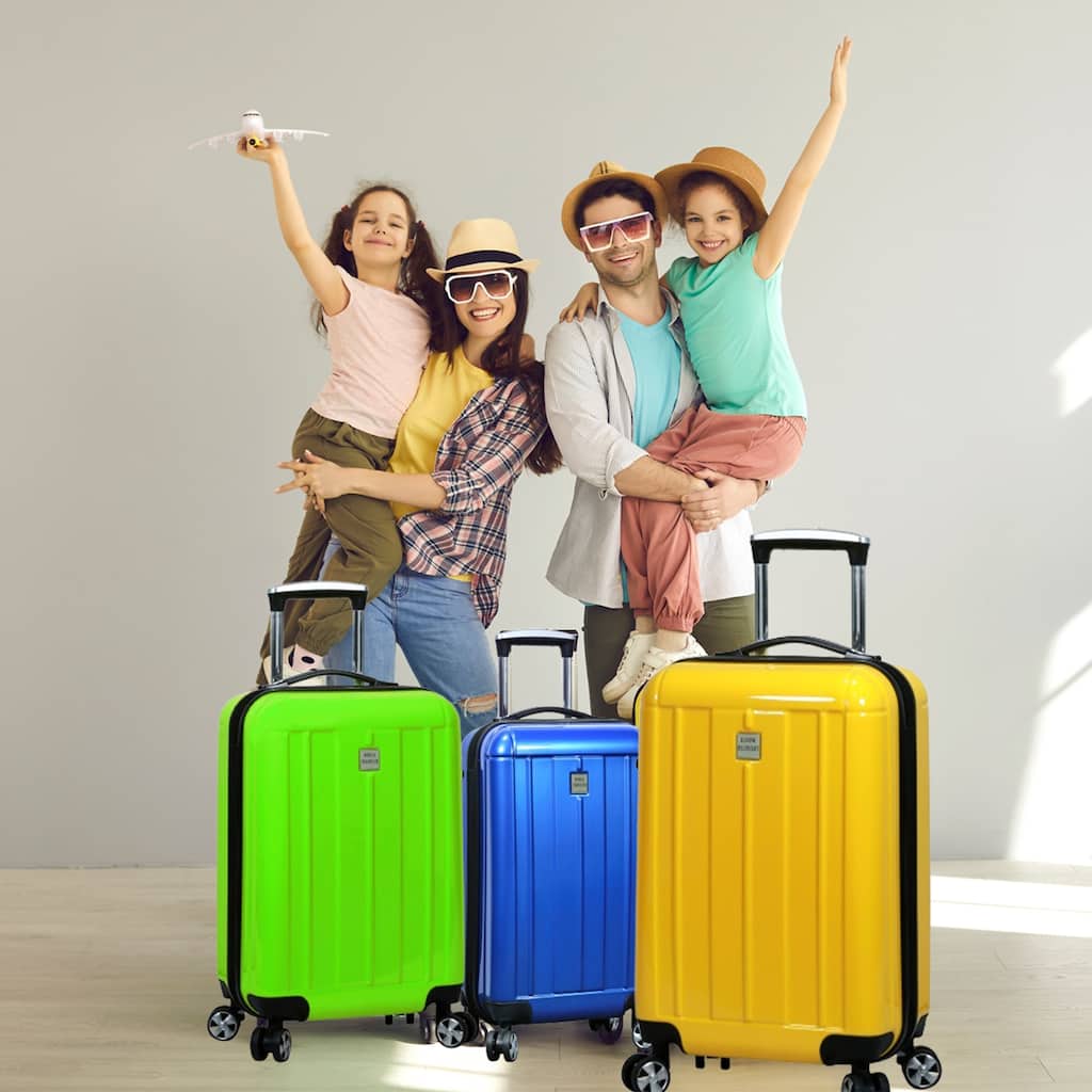 World Traveler 24-Inch Checked Spinner Hardside TSA Lock Luggage