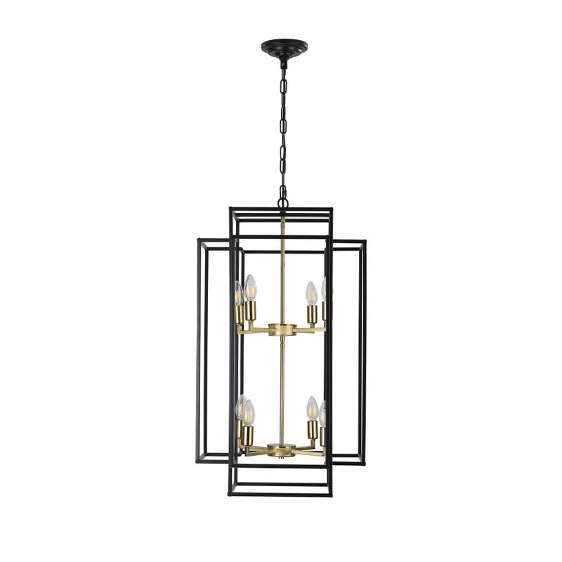 Modern 8-light Geometric Pendant Chandelier with Metal Frame