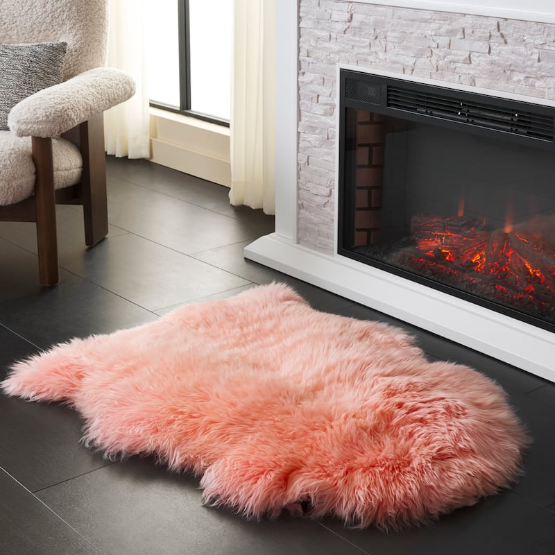 SAFAVIEH, Handmade Natural Kirstie Leanca 3.4-inch Thick Rug - 2' x 3' - Solid Pink