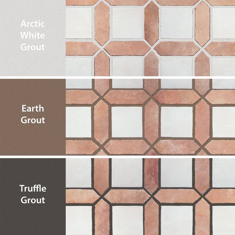 Merola Tile Picket Arenta Clay with White Square 14-5/8" x 22-1/2" Porcelain Floor and Wall Tile