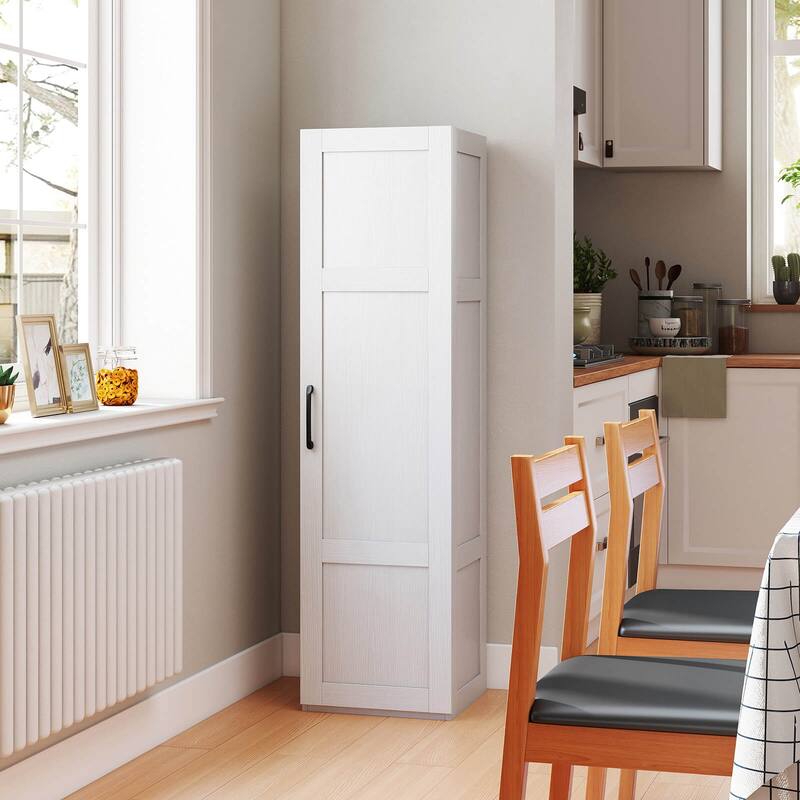 Costway 4-Tier Storage Cabinet with Door Freestanding Bathroom Cabinet - See Details