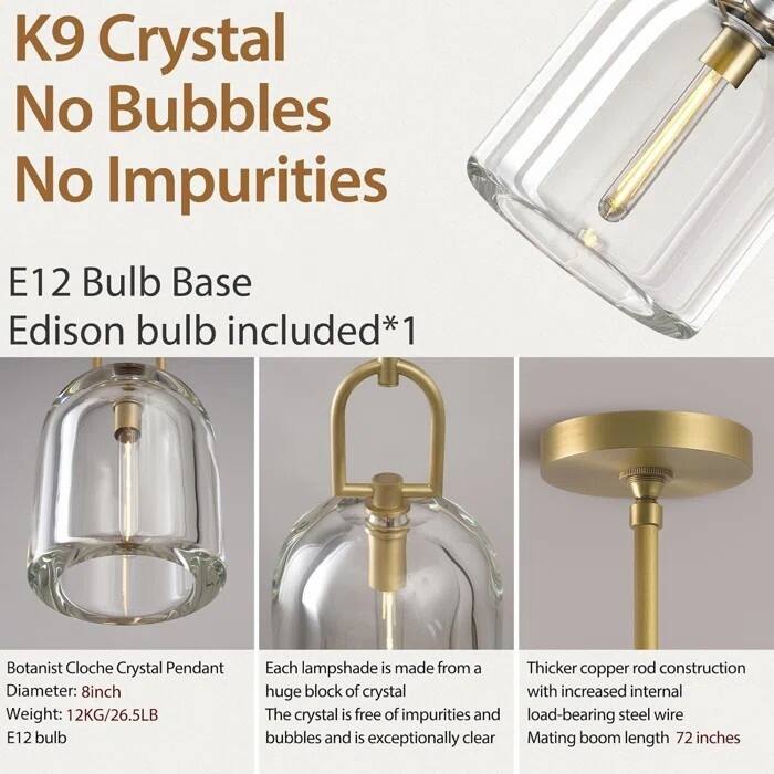 Crystal Hemisphere Pendant Light