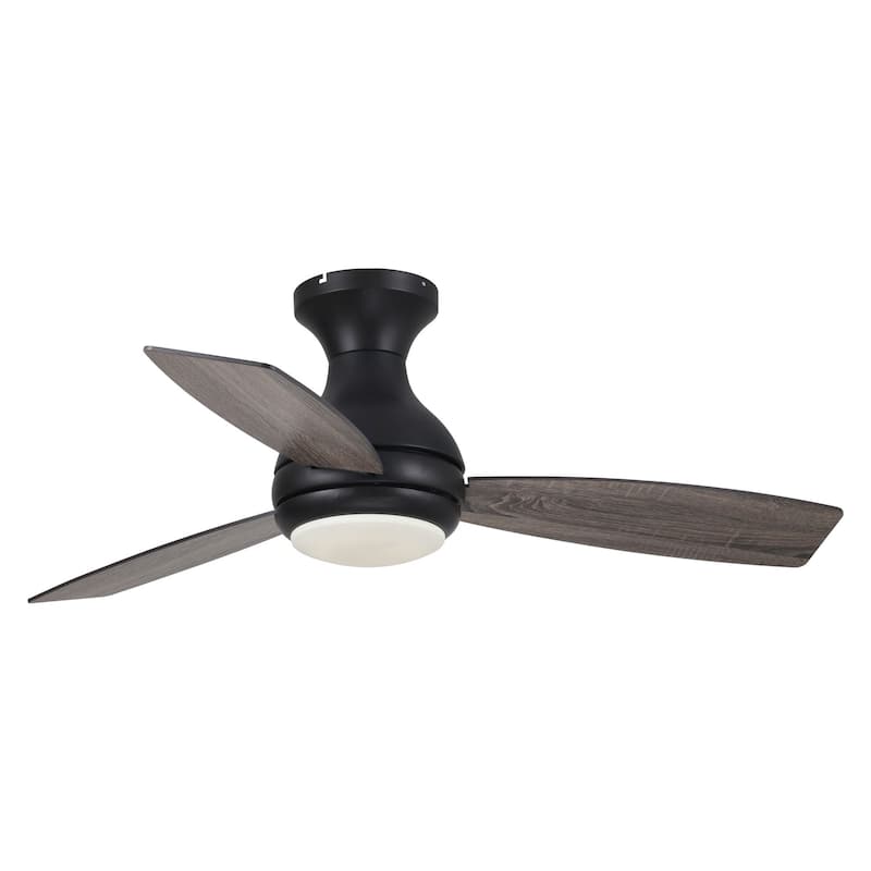 48" Oil Rubbed Bronze LED Low Profile Ceiling Fan with Light and Remote Control - 48 in