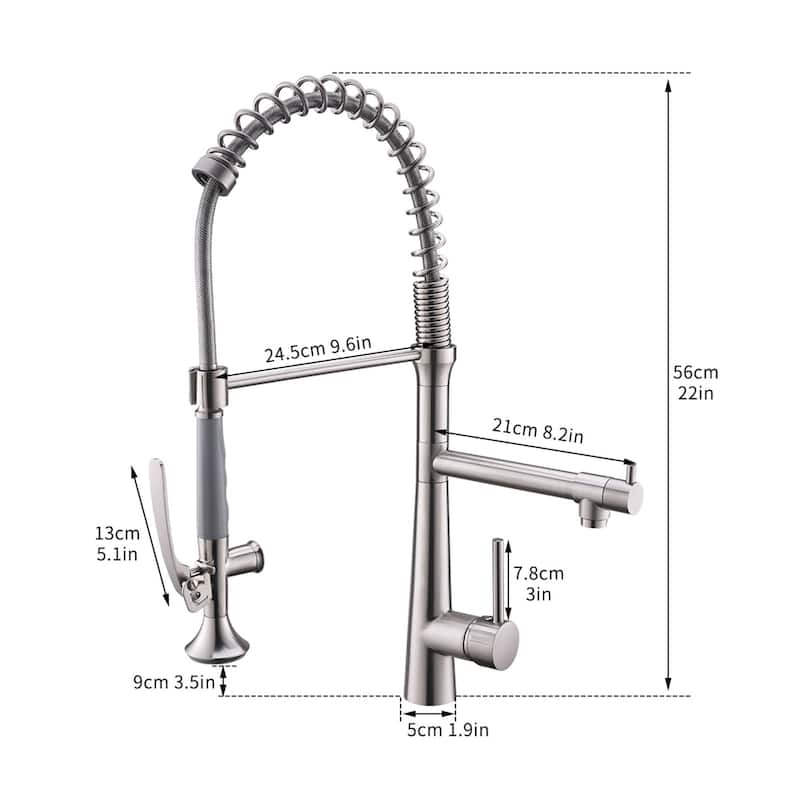 Pull Down Kitchen Sink Faucet with Sprayer Brushed Nickel