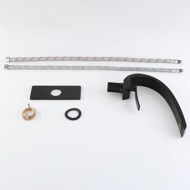 Single Handle Vessel Bathroom Faucet in Matte Black