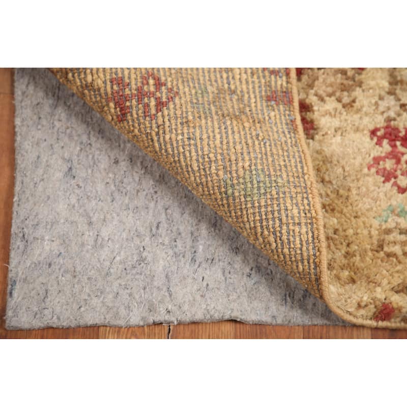 Hand Knotted Oriental Jute Carpet Modern Abstract Yellow & Gold Moroccan Area Rug - 3' 0'' X 2' 0''