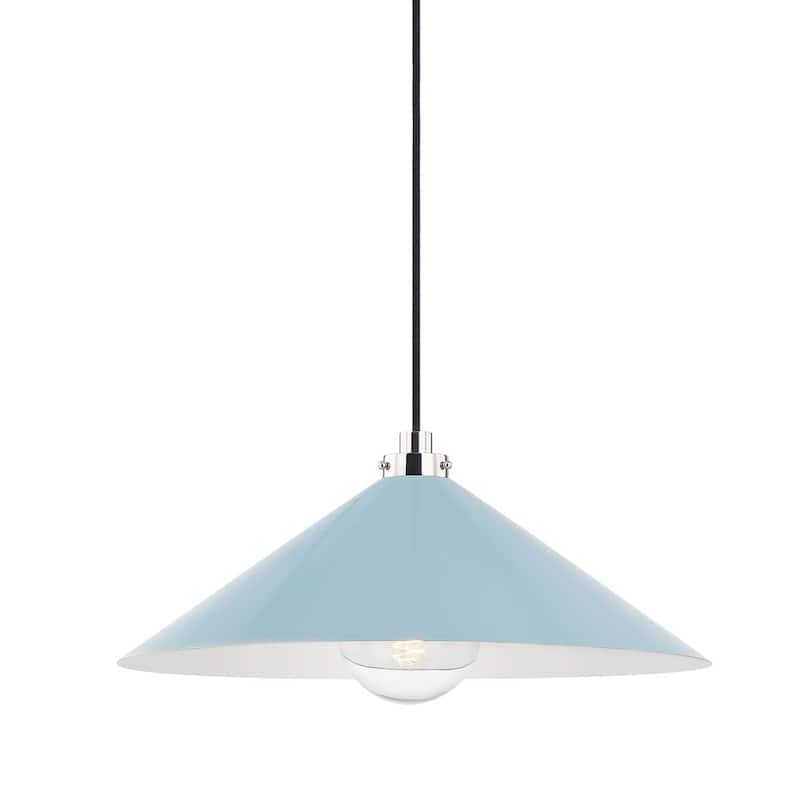 Hudson Valley Lighting MDS1402 Clivedon 20" Wide Pendant - Polished Nickel / Blue Bird