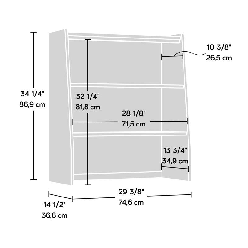 Wood Library Hutch with Adjustable Shelves, Brown - 29.37" W x 14.49" D x 34.21" H