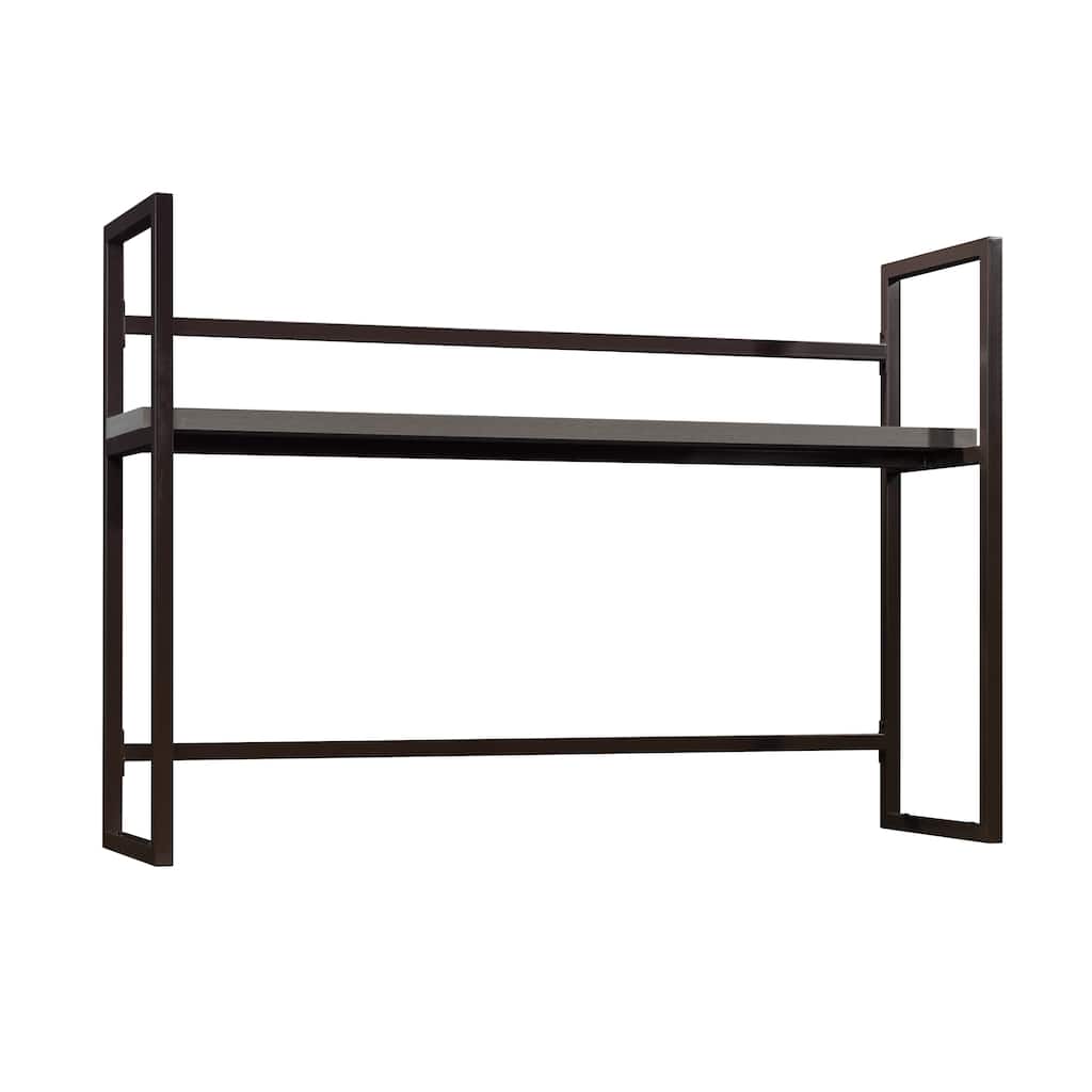 Wood Hutch with 1-Inch Thick Top, Brown - 60.00" W x 16.54" D x 42.28" H