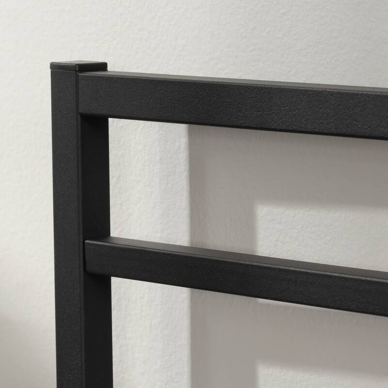 Metal Platform Bed With Headboard, Black
