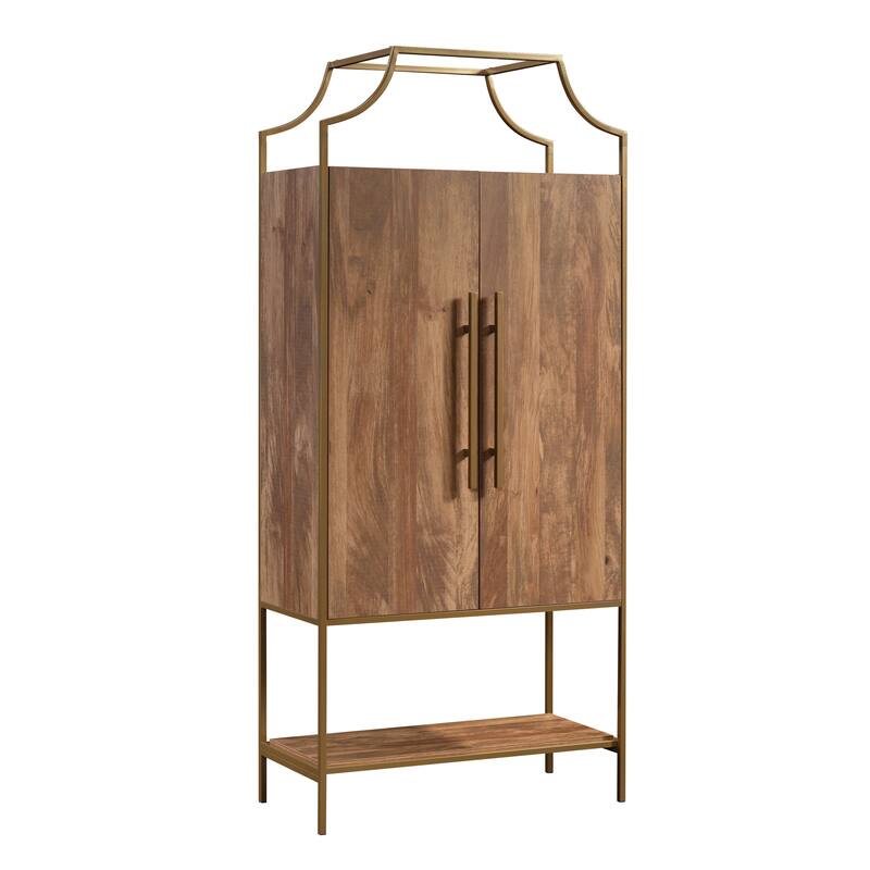 Wood Storage Cabinet with Modern Design, Brown - 31.5"W x 15.51"D x 70.87"H