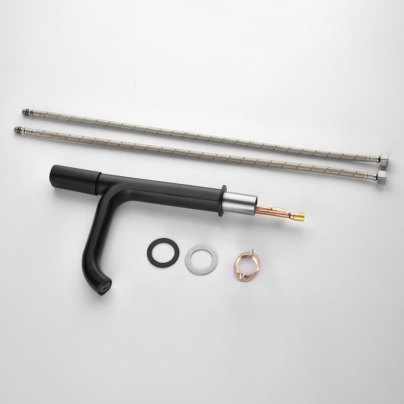 11 in.H Modern Matte Black/ Brushed Gold Single Handle Bathroom Faucet includes Hardware