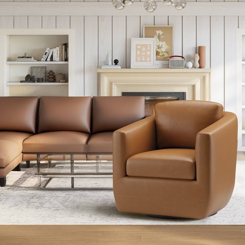 Velvet Barrel Swivel Chair - Round Bouclé Accent with Brass Base, Ready-to-Use for Living Rooms & Reading Corners