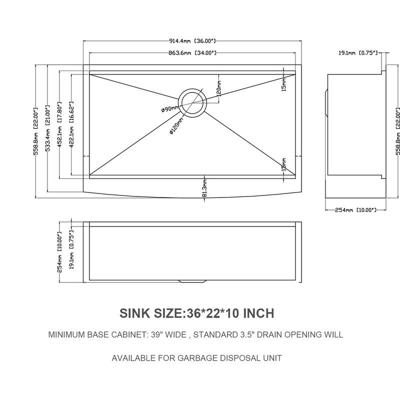 Farmhouse Sink Apron Front Ledge Workstation 16 Gauge Stainless Steel Single Bowl Luxury Kitchen Farm Sink