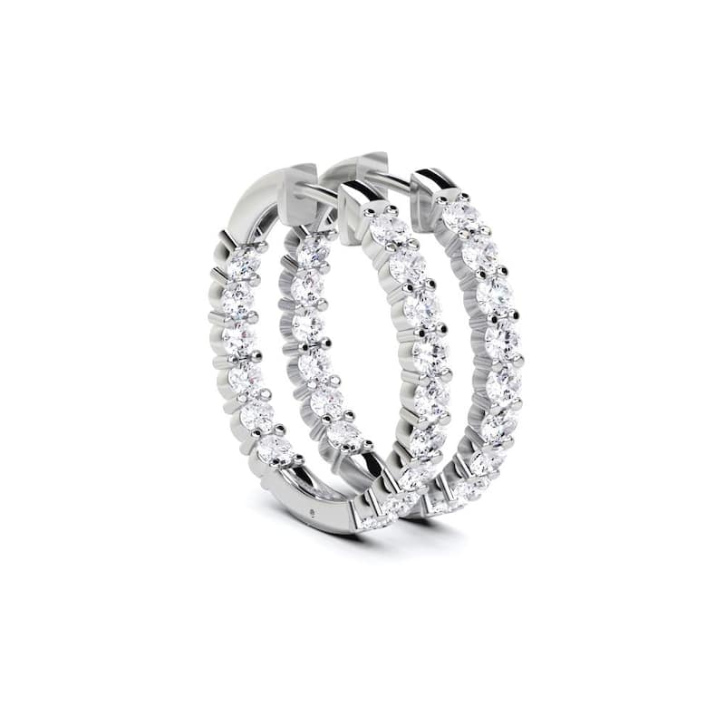Vault Classic 2.50ct TW Natural Diamond Hoop Earrings (I VS2)