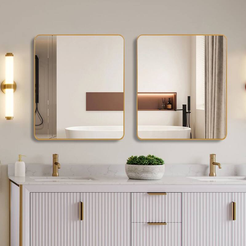 36in x 36in Inch Metal Framed Square Bathrrom Mirror for Wall