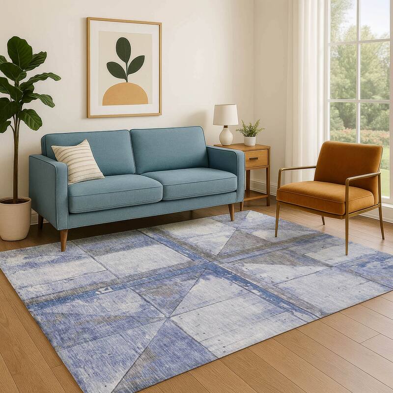 Premium Washable Super Soft Contemporary Geo Mayfield Rug