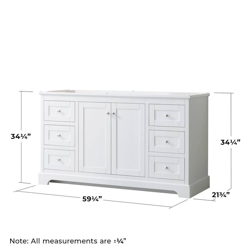 Wyndham Collection Avery 60" Single Free Standing Vanity Cabinet -