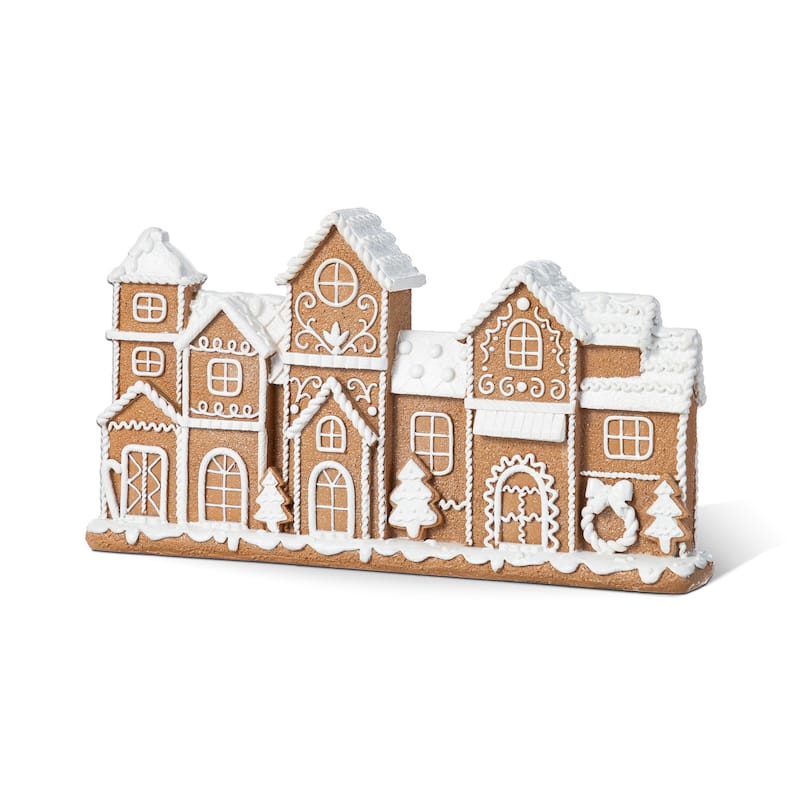 Glitzhome Christmas Resin Gingerbread House Table Decor Village Figurine - Single 6.5"H House