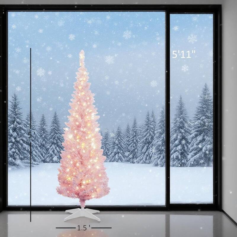 Pink 5ft Pencil Christmas Tree