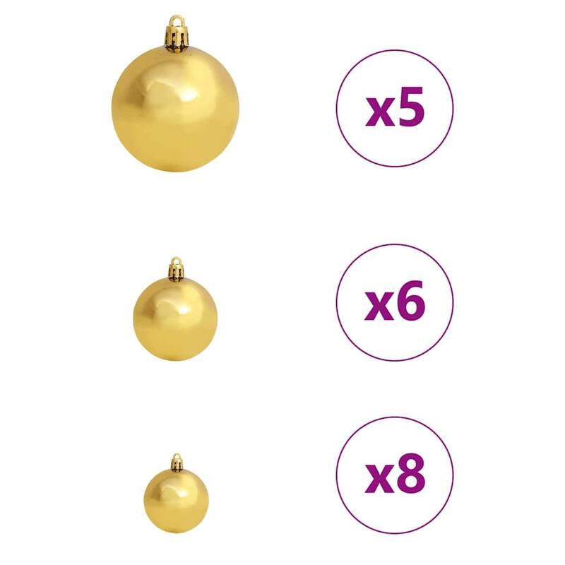 vidaXL Artificial Christmas Tree with 150 LEDs Green 55 x 55 x 120 cm - 55x 55 x 120