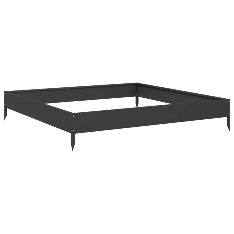 vidaXL Garden Raised Bed Black Steel 39.4x39.4x7.3 in Durable - 39.4 x 39.4 x 7.3 in
