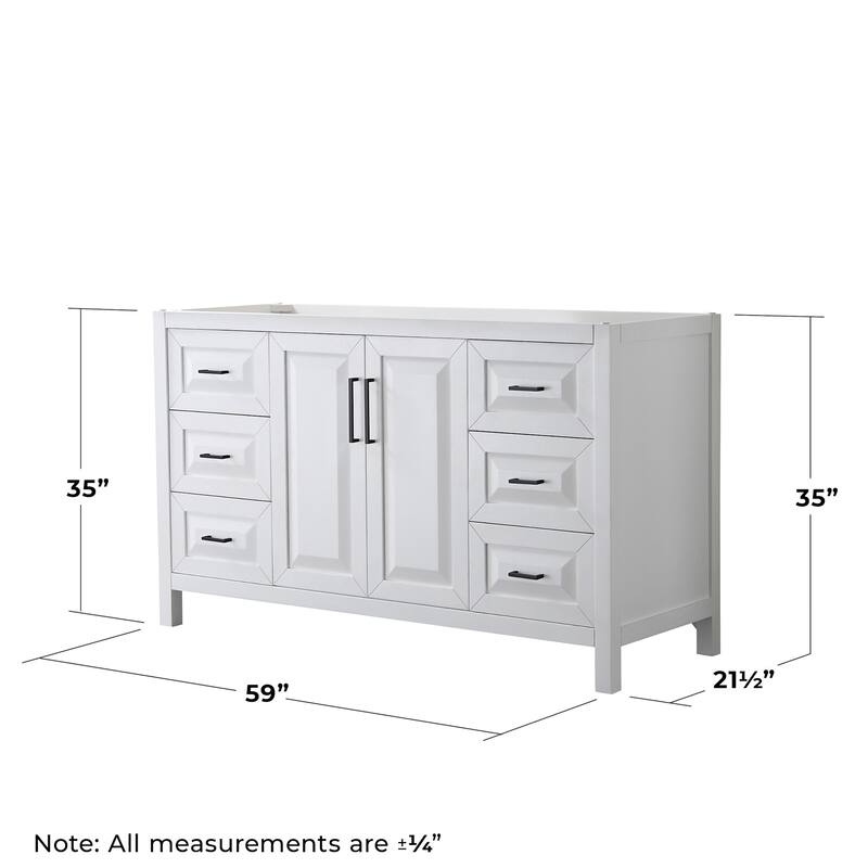 Wyndham Collection Daria 59" Single Free Standing Vanity Cabinet -
