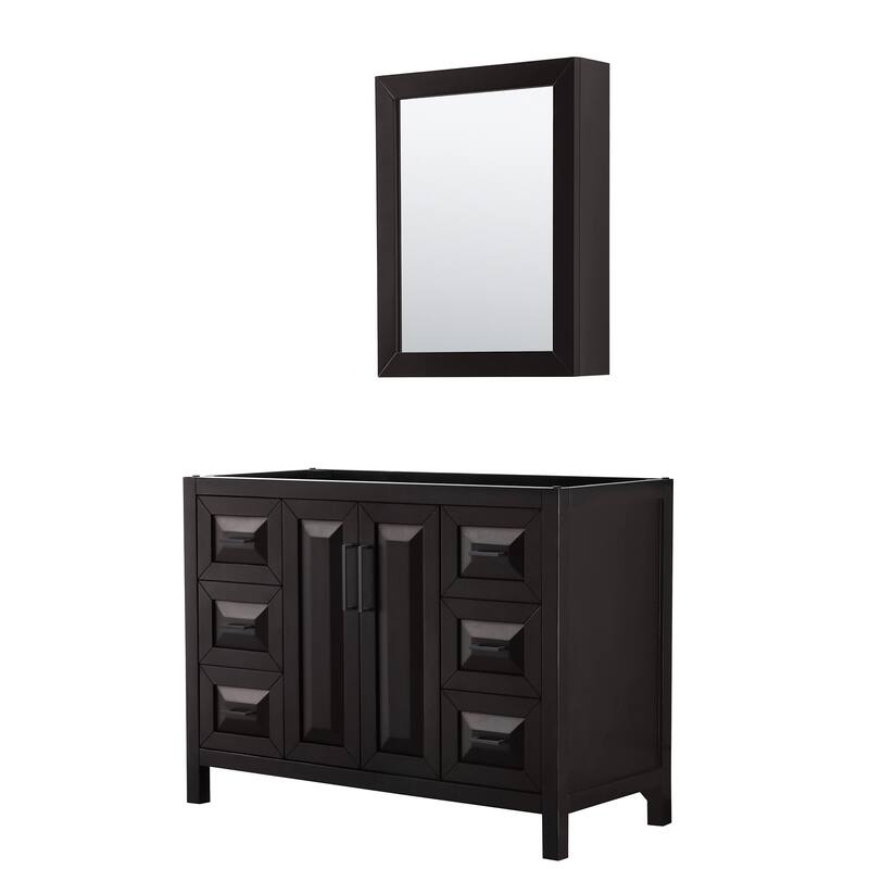 Wyndham Collection Daria 47" Single Free Standing Vanity Cabinet - - Dark Espresso / Matte Black Hardware