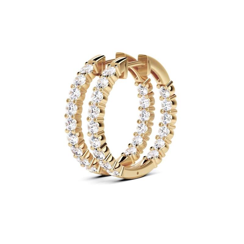 Vault Classic 2.50ct TW Natural Diamond Hoop Earrings (I VS2) - Yellow