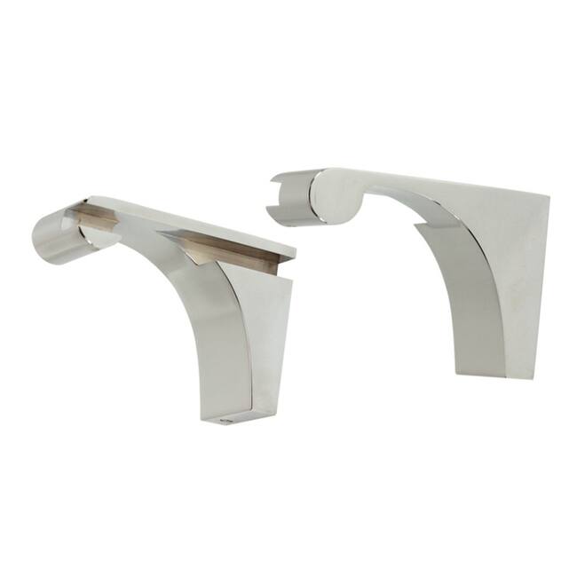 Alno Luna 1 Inch Wide Glass Shelf Mounting Brackets - Polished Chrome