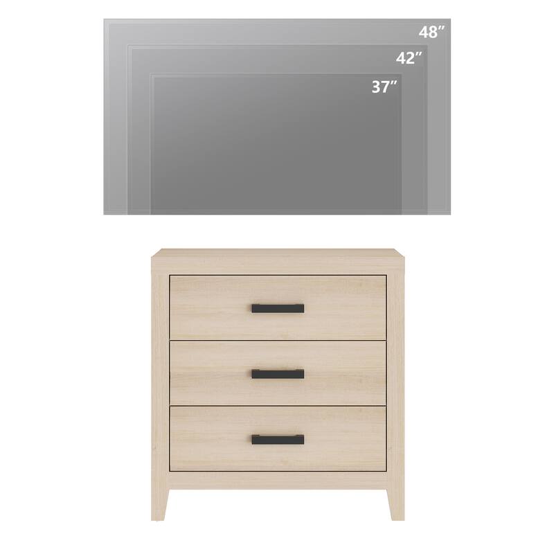 WAMPAT Farmhouse TV Stand, Modern Wood Media Console, Rustic Entertainment Center with Storage for Living Room, Bedroom